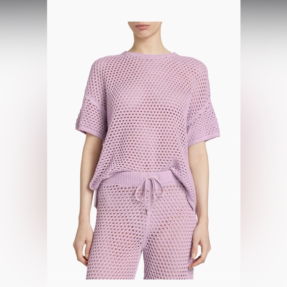 Stellae Dux Boxy Crocheted Lavender Mesh Lounge Set - Picture 2 of 6